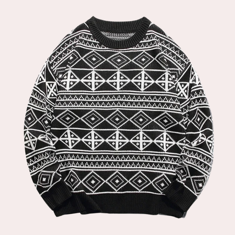 Adam men's elegant knitted sweater structured texture versatile casual formal sustainable comfort