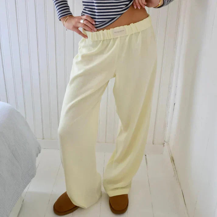 Women's flowing linen pants Samantha collection relaxed fit breathable natural drape everyday style