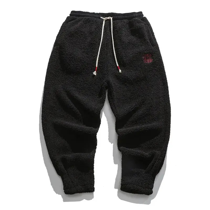 Giardino gray fleece joggers with drawcord elastic waist, eco-friendly polar fleece urban fit