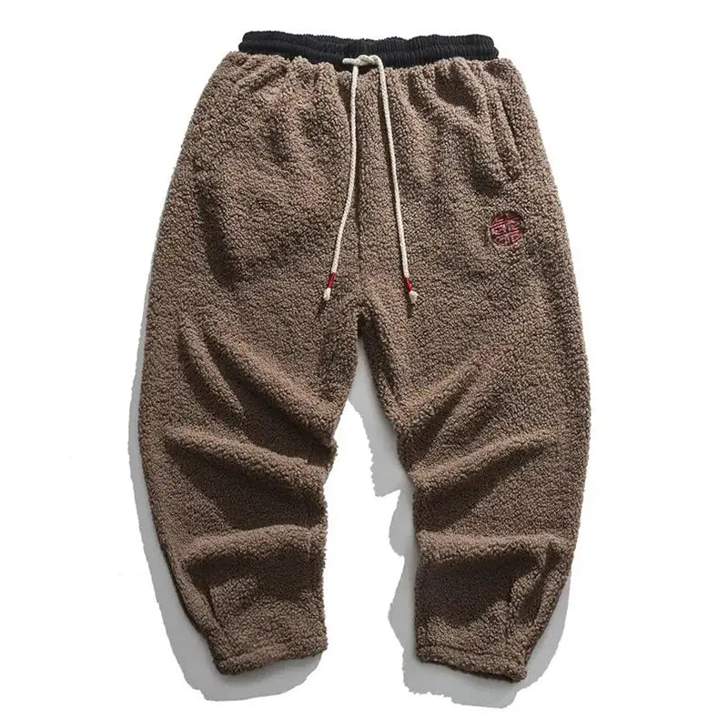 Giardino gray fleece joggers with drawcord elastic waist, eco-friendly polar fleece, minimalist urban style