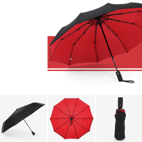Urbann-Vibe storm-proof folding umbrella wind-resistant compact black urban travel design
