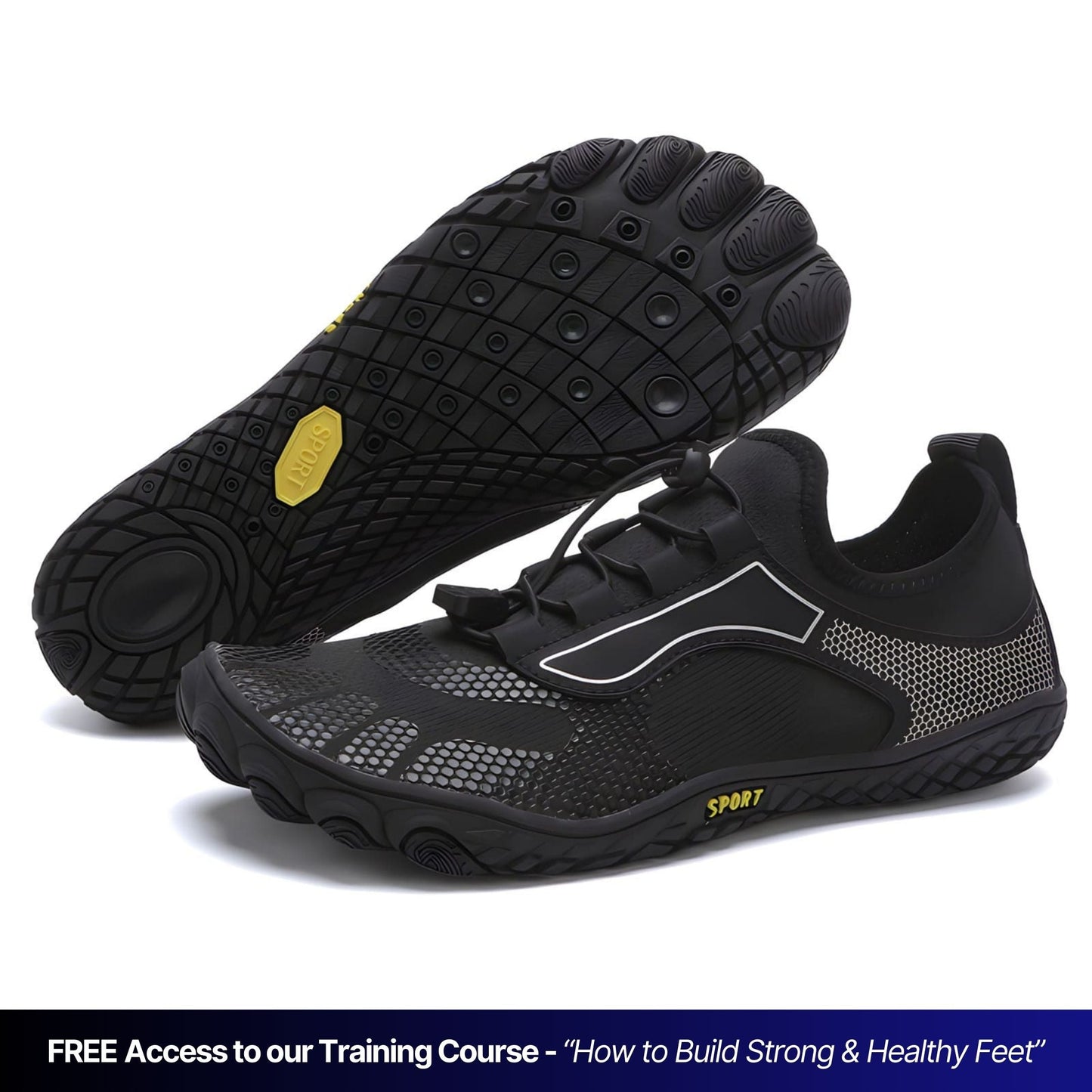 PeakTrail barefoot sport shoes wide toe box elastic laces superior grip outdoor trail running