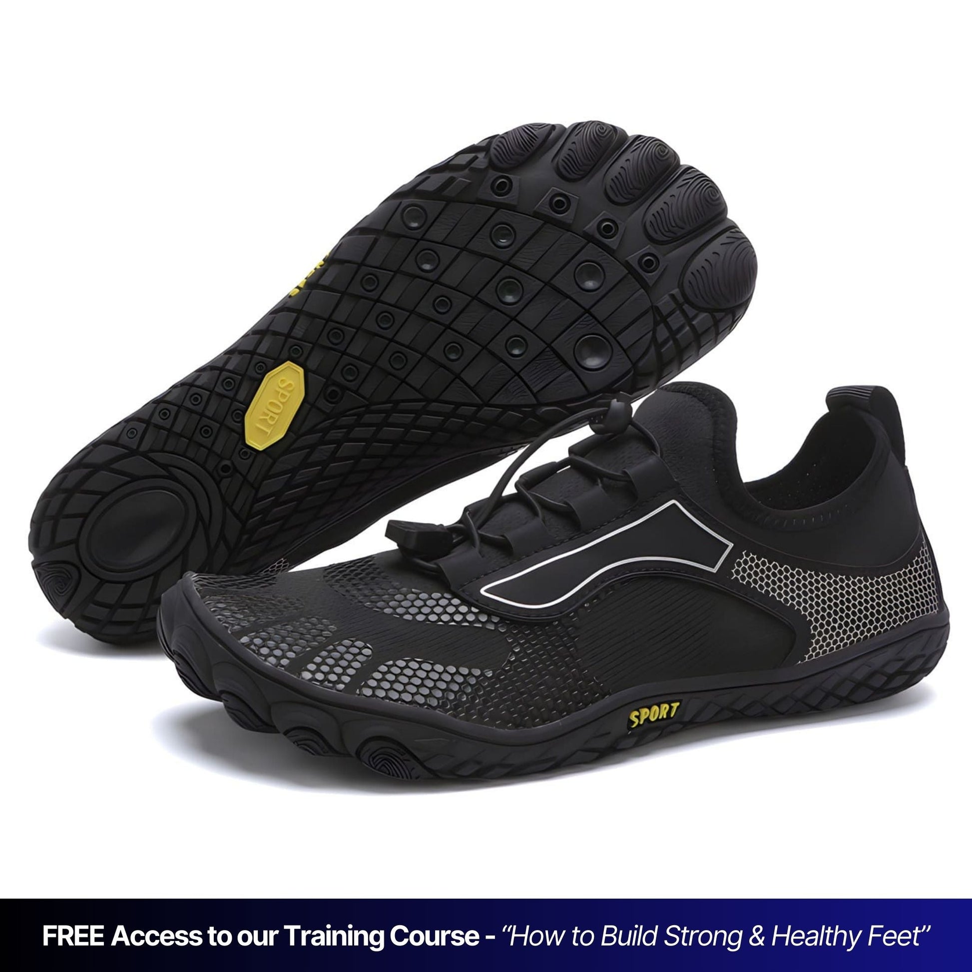 PeakTrail barefoot sport shoes wide toe box elastic laces superior grip outdoor trail running