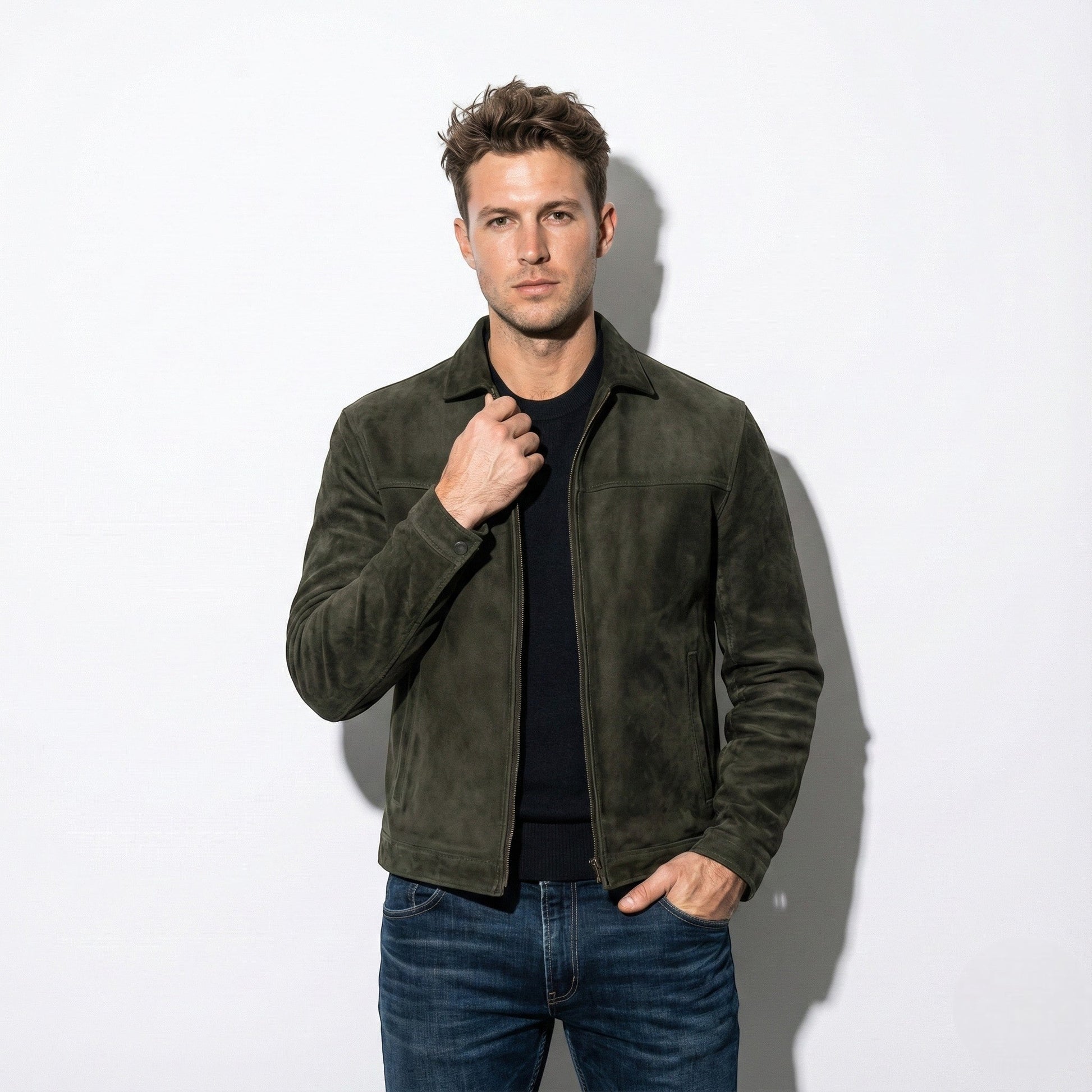 Men's structured cotton jacket matte finish soft lining modern city winter slim fit