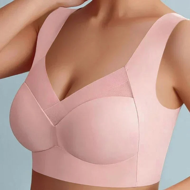 Women's soft blue everyday bra with all-day comfort support and durable easy-care construction