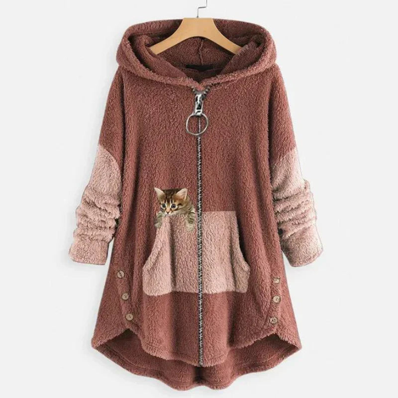 Women's cozy soft jacket casual everyday wear warm sustainable easy-care relaxed contemporary style