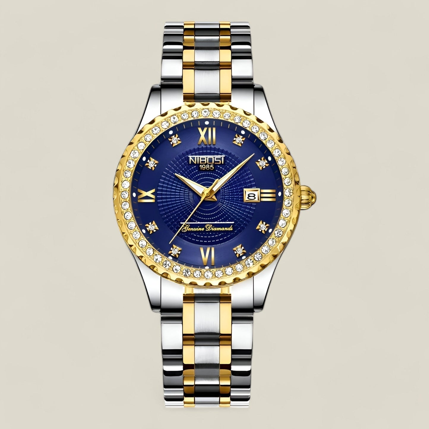 Agnes women's elegant stainless steel analog watch polished finish for business and formal wear