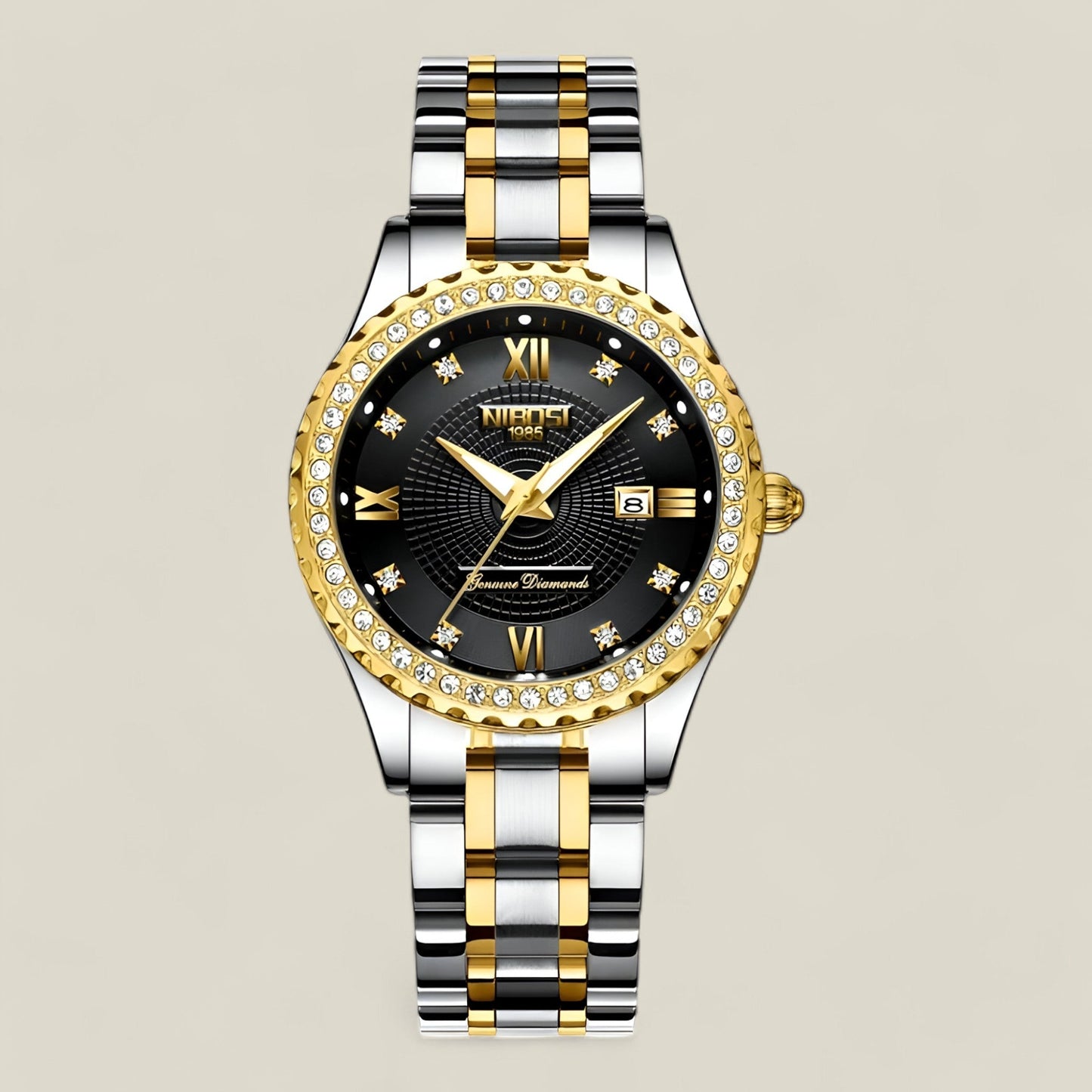 Agnes elegant stainless steel women's analog watch polished finish for business and formal wear