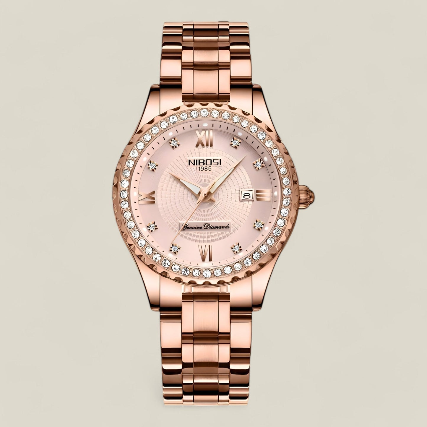 Agnes women's elegant stainless steel analog watch polished finish for business and formal wear
