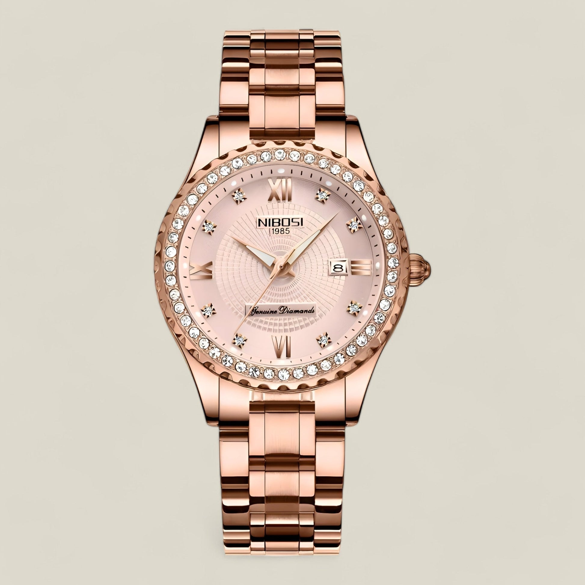 Agnes women's elegant stainless steel analog watch polished finish for business and formal wear