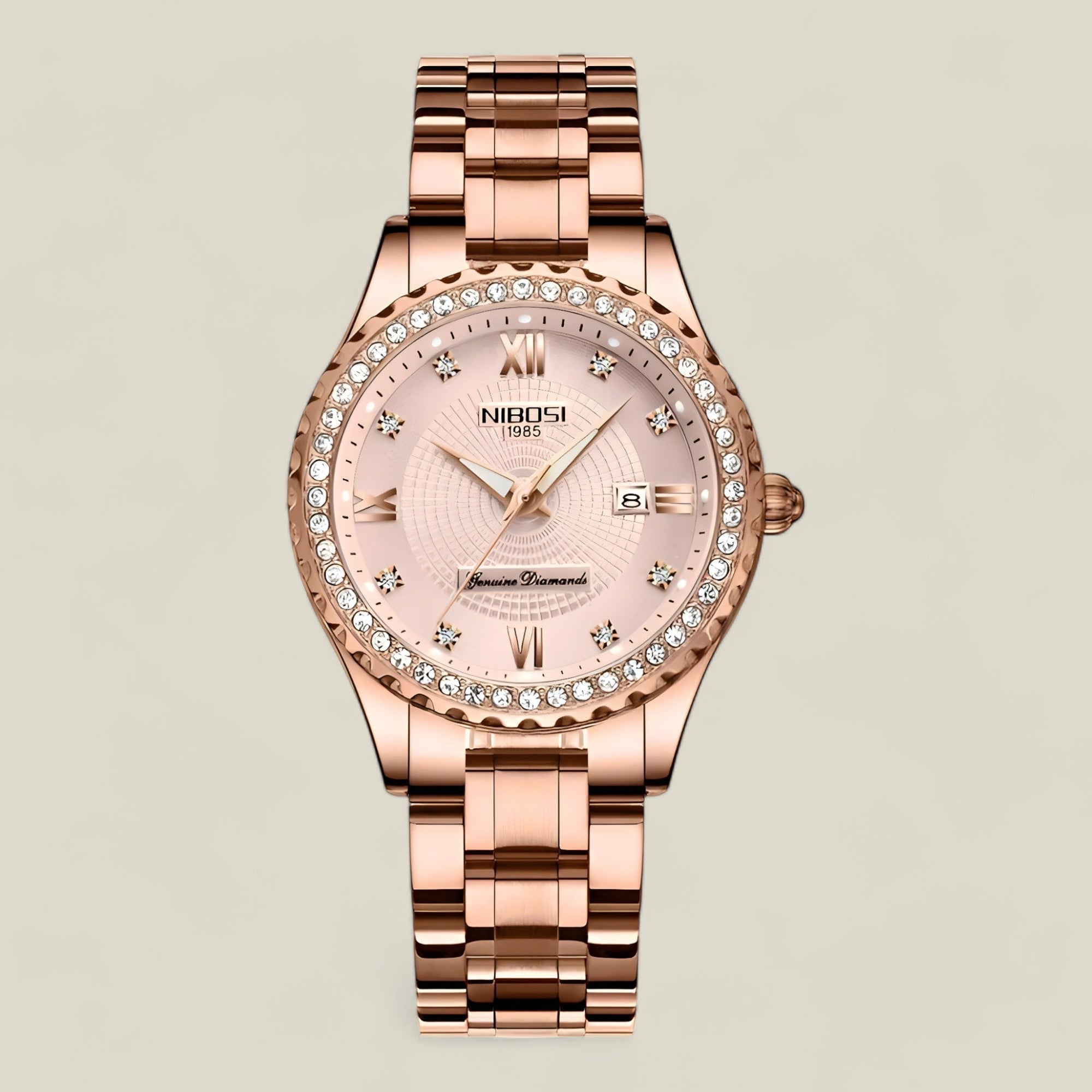 Agnes women's elegant stainless steel analog watch polished finish for business and formal wear