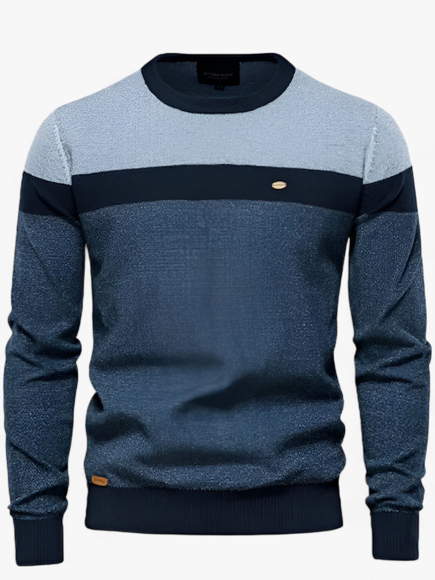 Men's color-block cotton sweater classic fit breathable knit soft flexible premium casual style