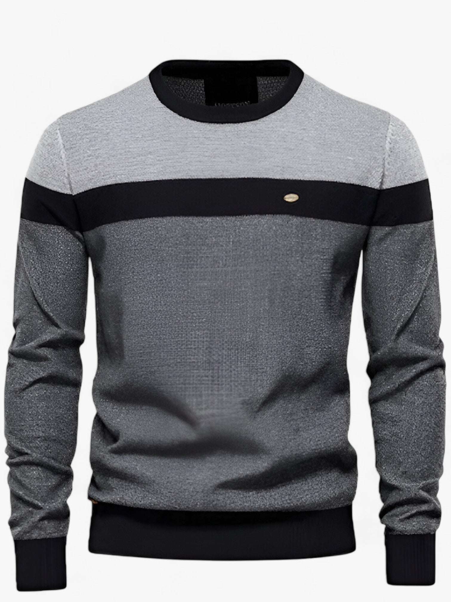 Men's color-block cotton knit sweater classic fit breathable premium elastane blend