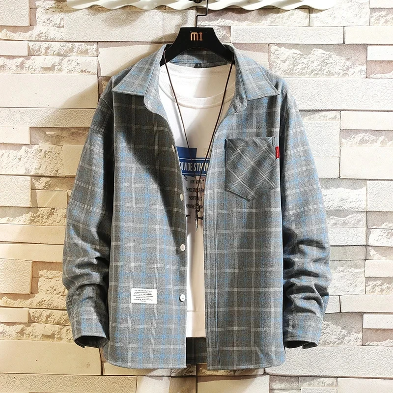 Vanguard relaxed fit plaid flannel shirt soft cotton-blend breathable button-front casual streetwear