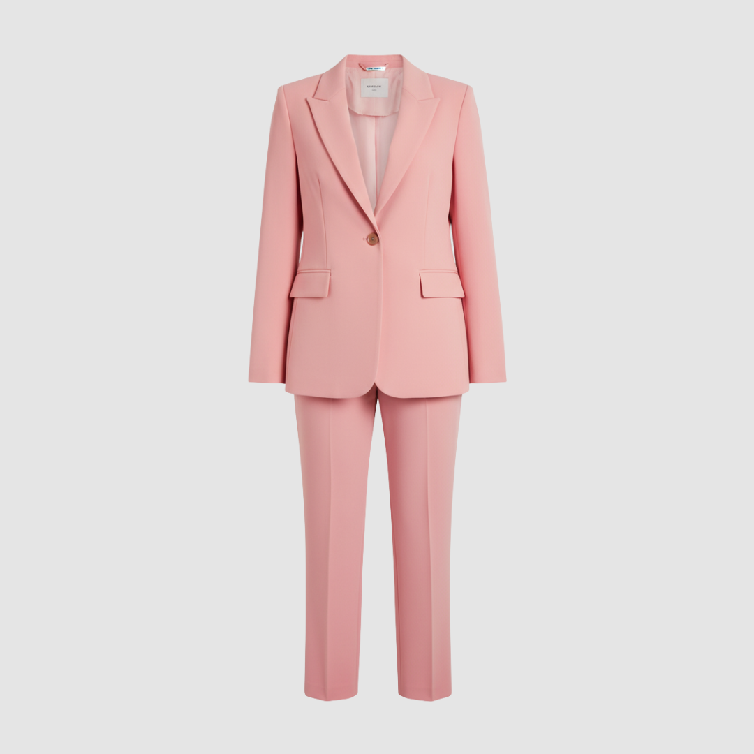 Women's tailored two-piece jacket and pants suit elegant slim-cut professional office wear