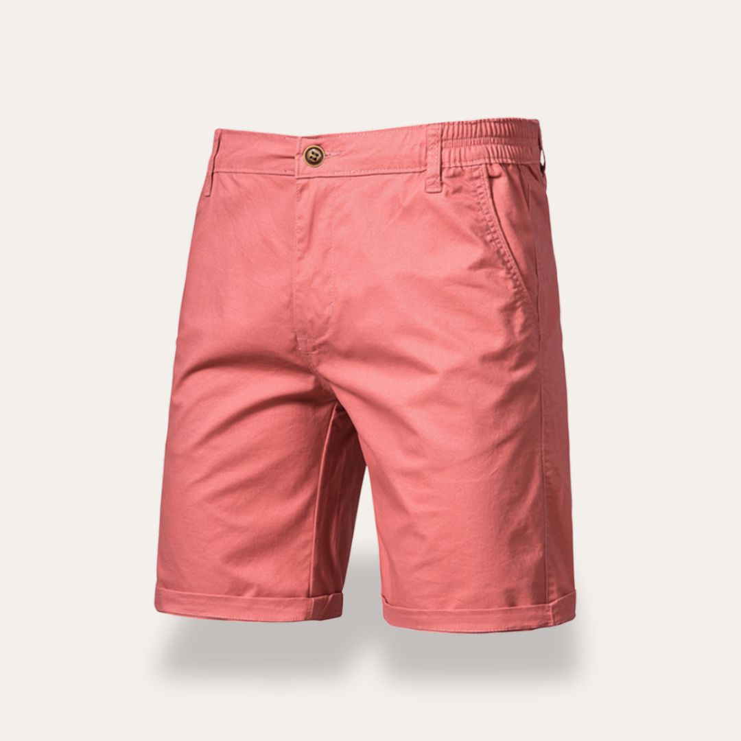Men's classic fit mid-length cotton shorts breathable natural fiber everyday casual urban style