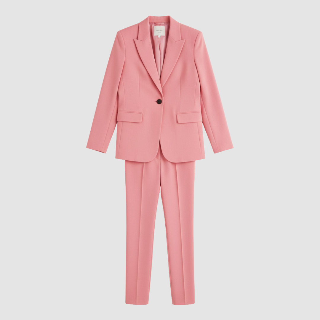 Custom-made women's two-piece suit elegant tailored jacket and trousers professional two-button