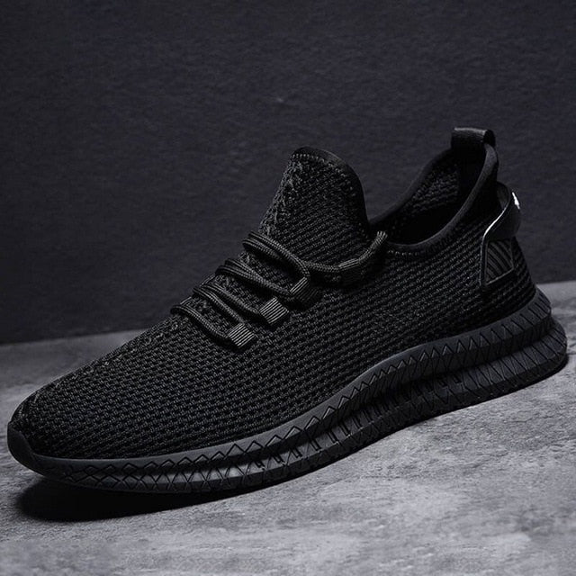 Men's breathable mesh running shoes lightweight sole cushioned support active sport sneakers