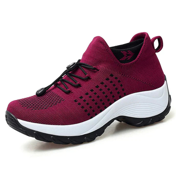 Women's orthopedic slip-on shoes neutral tone arch support cushioned insole all-day comfort sustainable design