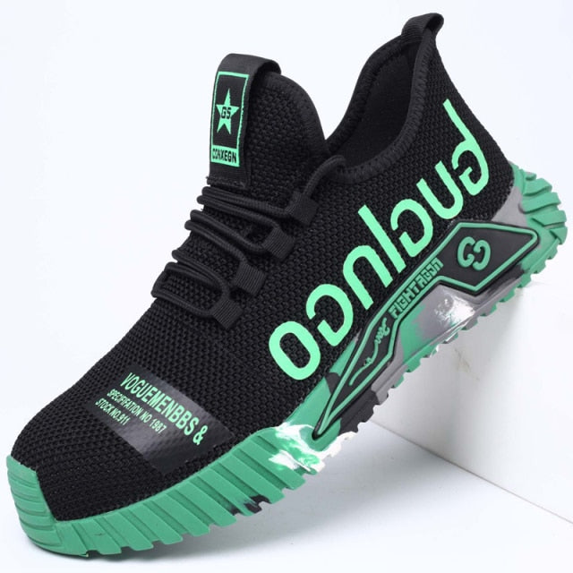Black steel toe safety shoes durable slip-resistant work footwear for demanding professionals