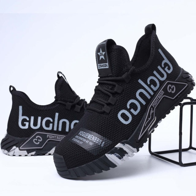 Black steel toe safety shoes durable protective footwear for demanding professionals