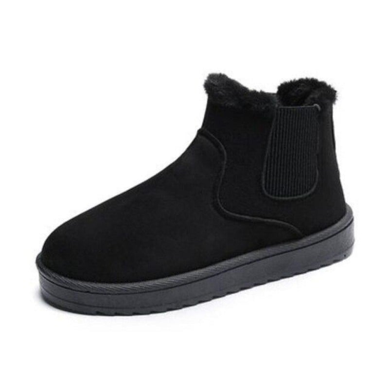 Women's black eco-leather heated snow boots waterproof non-slip sole cold weather urban style