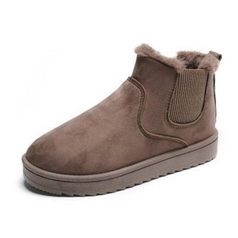Women's black eco-leather heated snow boots waterproof non-slip sole all-weather winter style