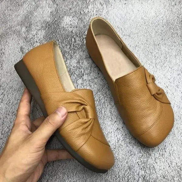 Women's leather comfort shoes soft sole non-slip posture support elegant daily wear