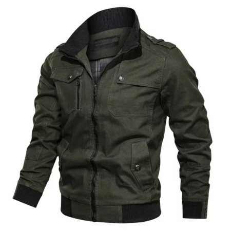 Men's lightweight cotton stand collar casual jacket versatile everyday outerwear for spring and fall