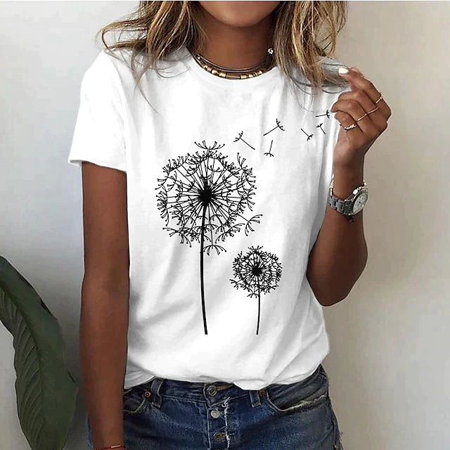 Women's white classic fit crew neck summer tee lightweight breathable polyester casual everyday top