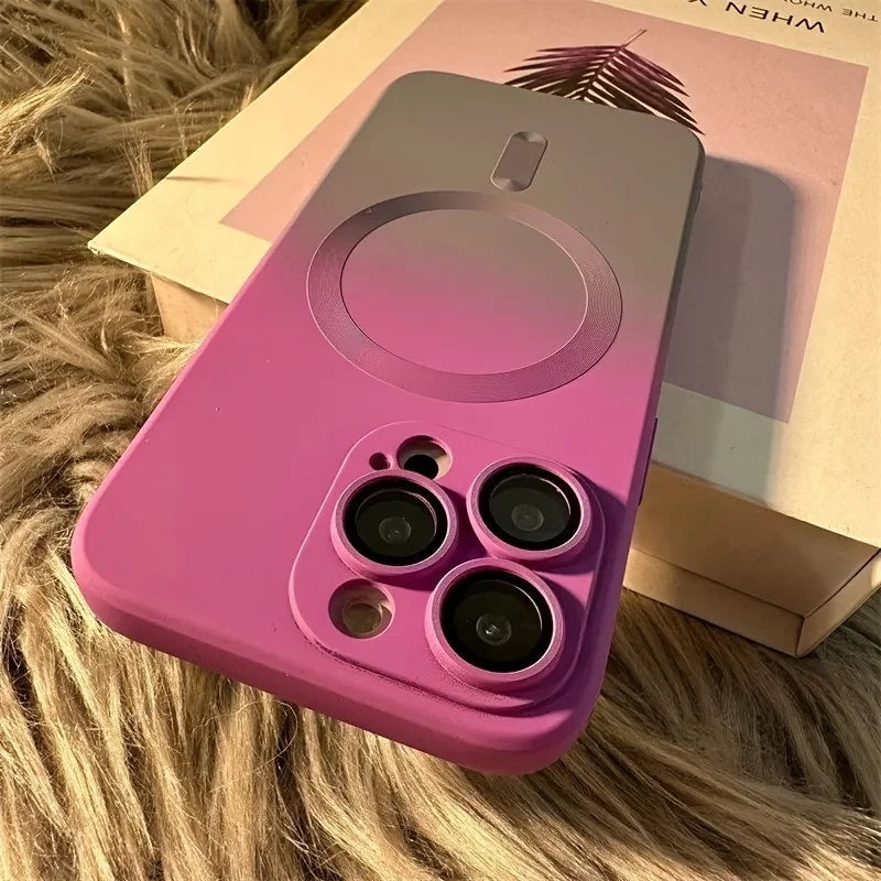 Flare Gradient MagSafe iPhone case dual-tone matte finish shock-absorbing edges stylish protection