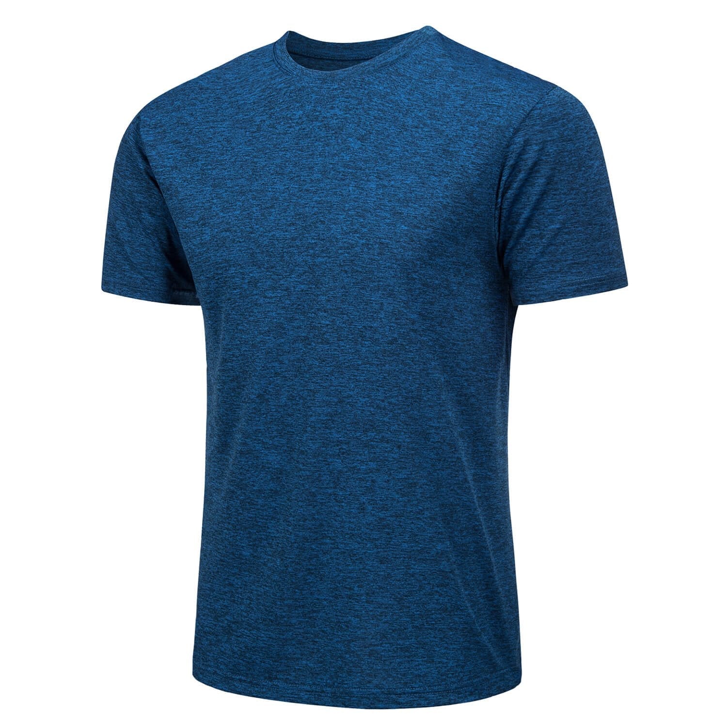 Men's solid quick-dry round neck performance T-shirt lightweight breathable polyester active outdoor tee