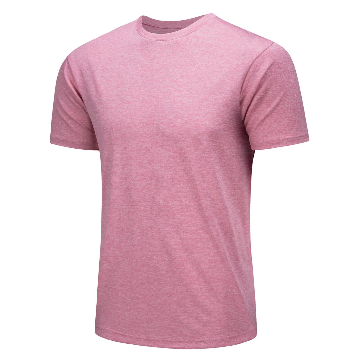 Men's solid quick-dry round neck performance T-shirt lightweight breathable polyester athletic fit