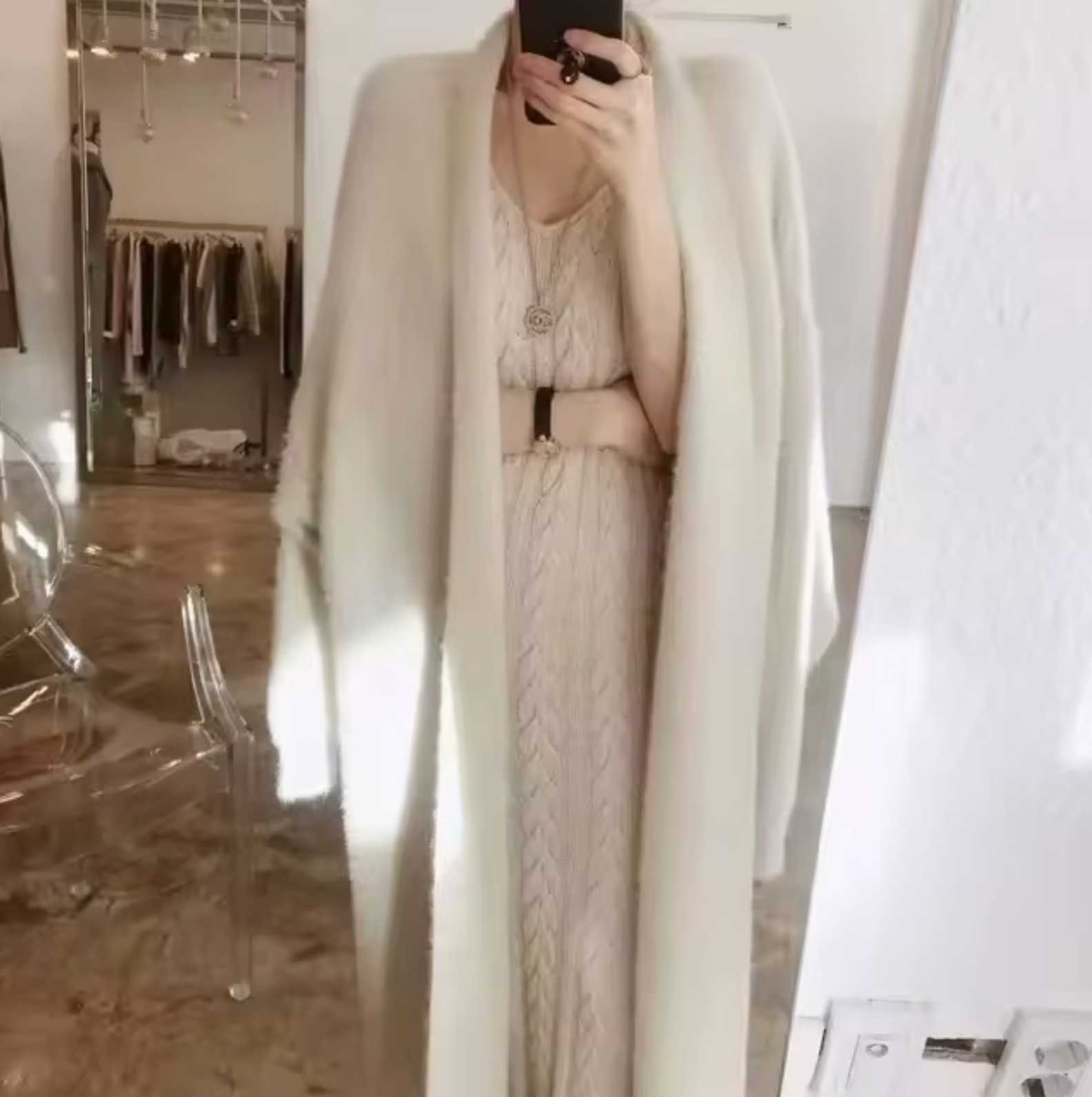 Women's oversized open-front long knit cardigan with draped silhouette for cozy everyday layering