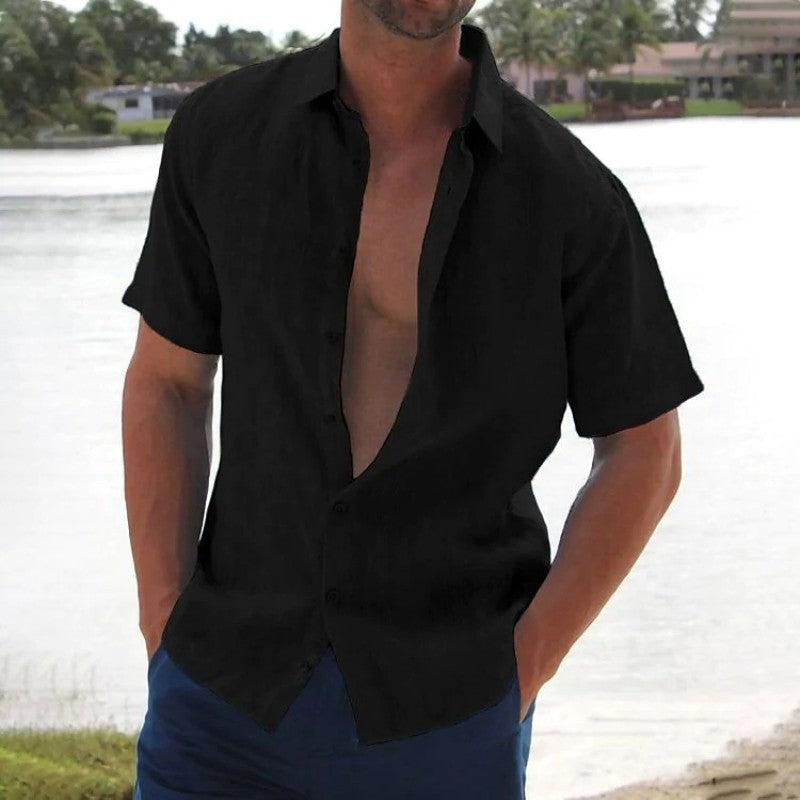 Jasper men's casual linen shirt elegant slim fit lightweight breathable fabric everyday wear