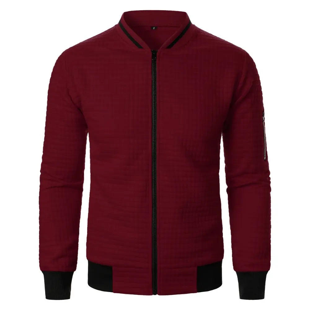 Rafael unisex quilted zip-up sweatshirt in neutral tone, casual relaxed fit with textured quilted detail