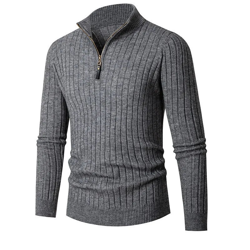 Men's Rafael half-zip knit sweater high collar cozy breathable layering piece for fall winter warmth