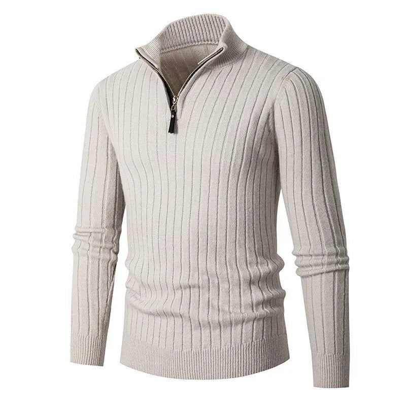 Men's Rafael half-zip knit sweater high collar cozy layering piece for fall winter warmth