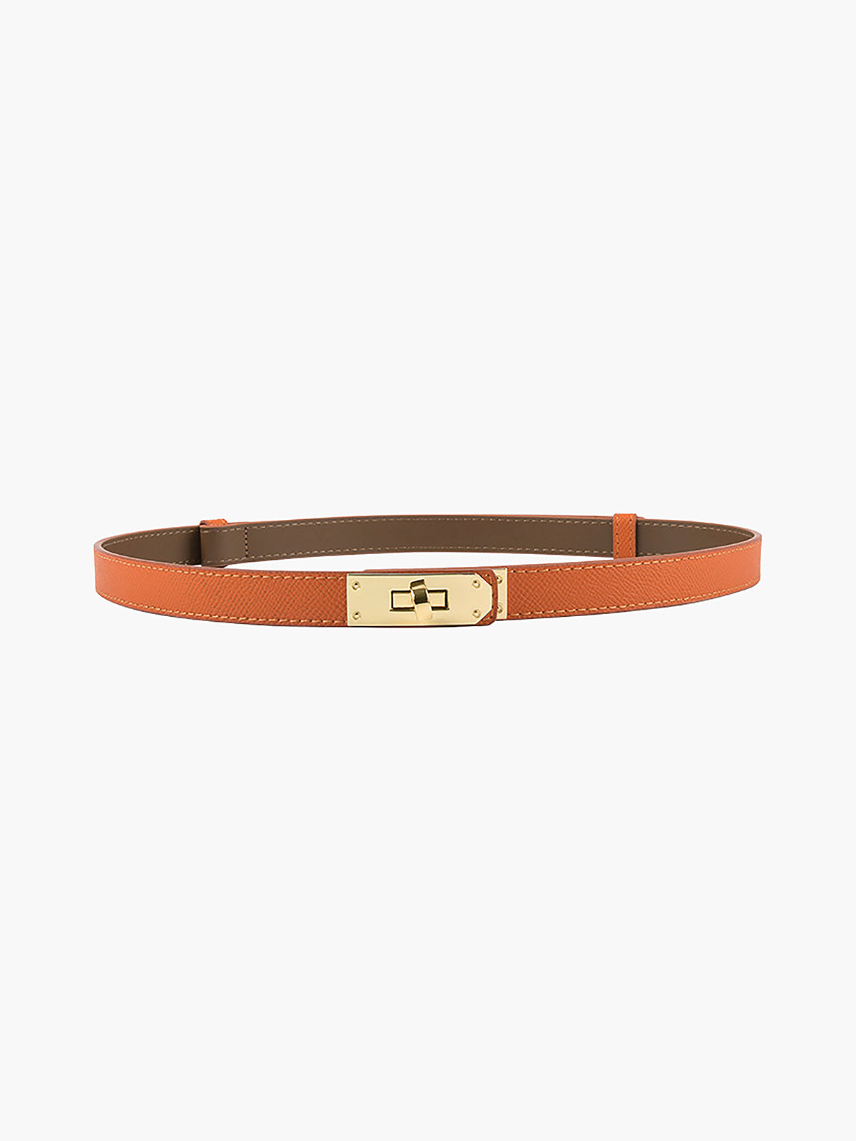 Slim 1.8cm wide unisex polyurethane belt adjustable 55–97cm for casual and smart-casual wear