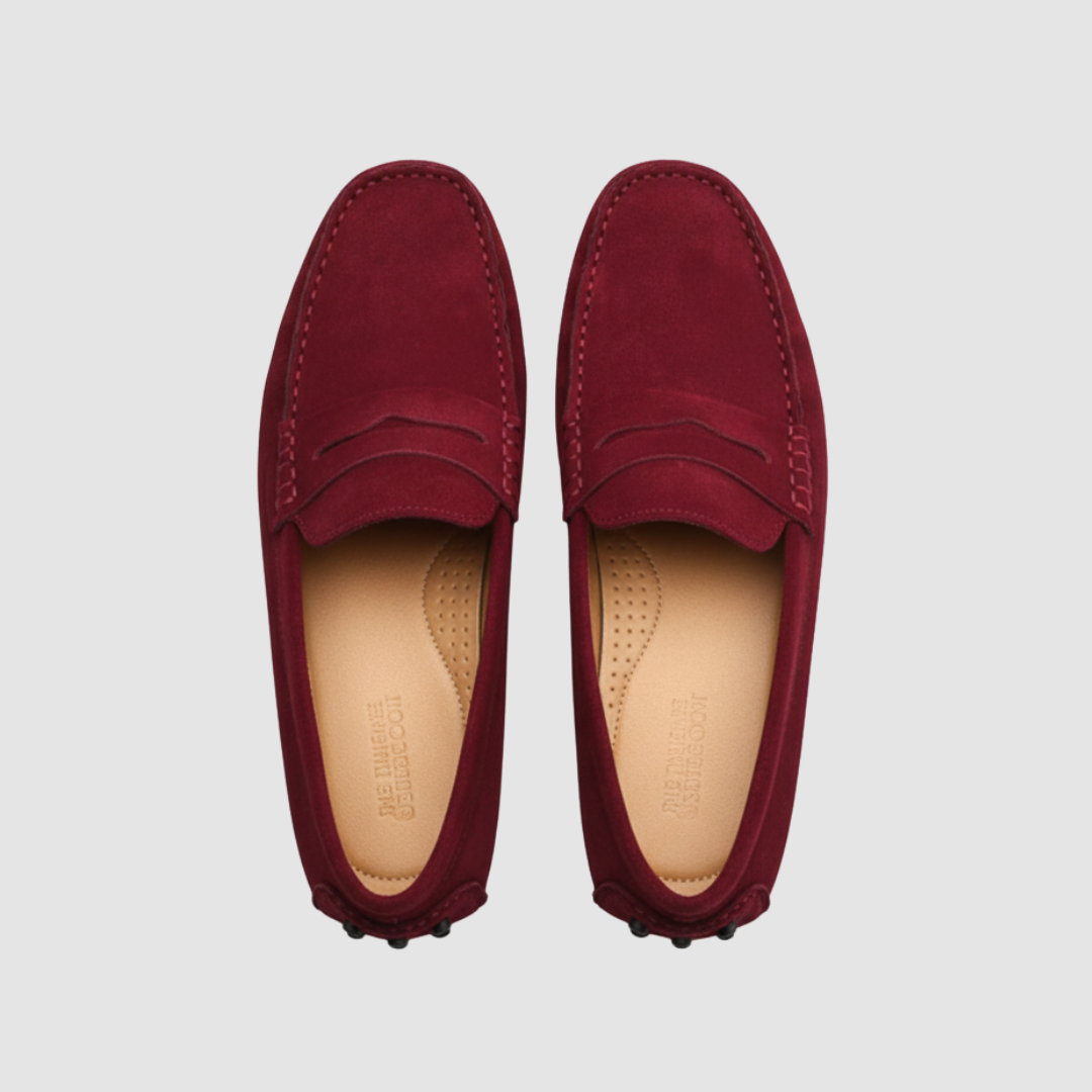 Men's suede leather moccasins casual slip-on shoes soft comfort fit elegant everyday style