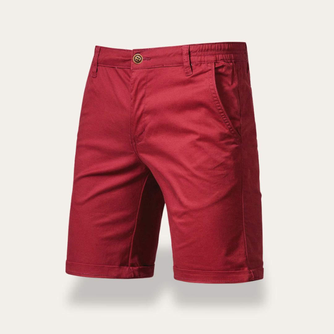 Men's classic fit mid-length cotton shorts breathable natural fiber everyday casual urban style