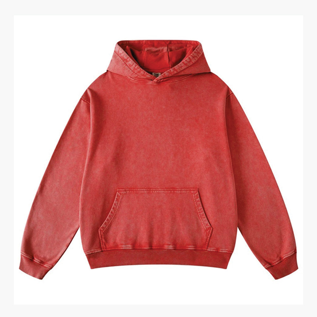 Terra washed cotton pullover hoodie relaxed fit with kangaroo pocket in earthy tones