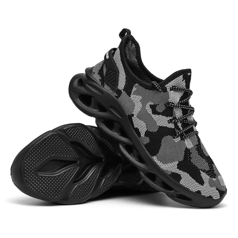 Nitro camo-knit athletic sneaker ultralight trainer with energy return shock-absorbing sole for athletes