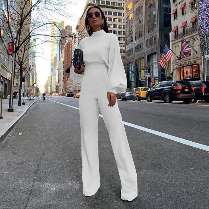 Elegant women's wedding jumpsuit cotton blend half collar figure-flattering solid color formal occasion