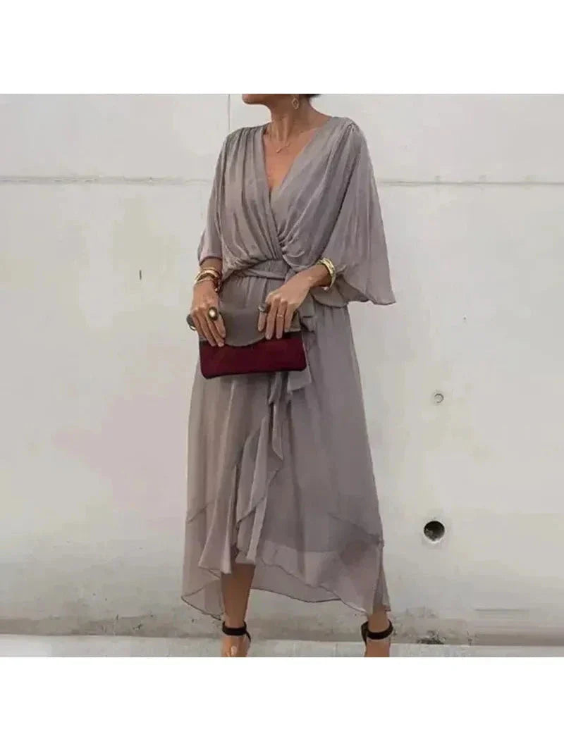 Remi plus size loose-fit summer dress deep V-neck flowing silhouette flattering curvy women