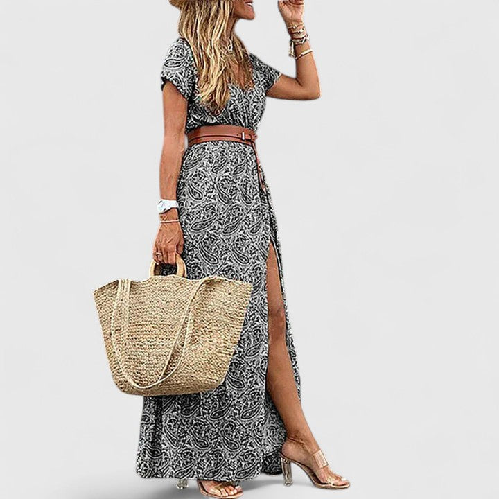 Jessica women's short sleeve maxi dress relaxed flowy silhouette casual summer style