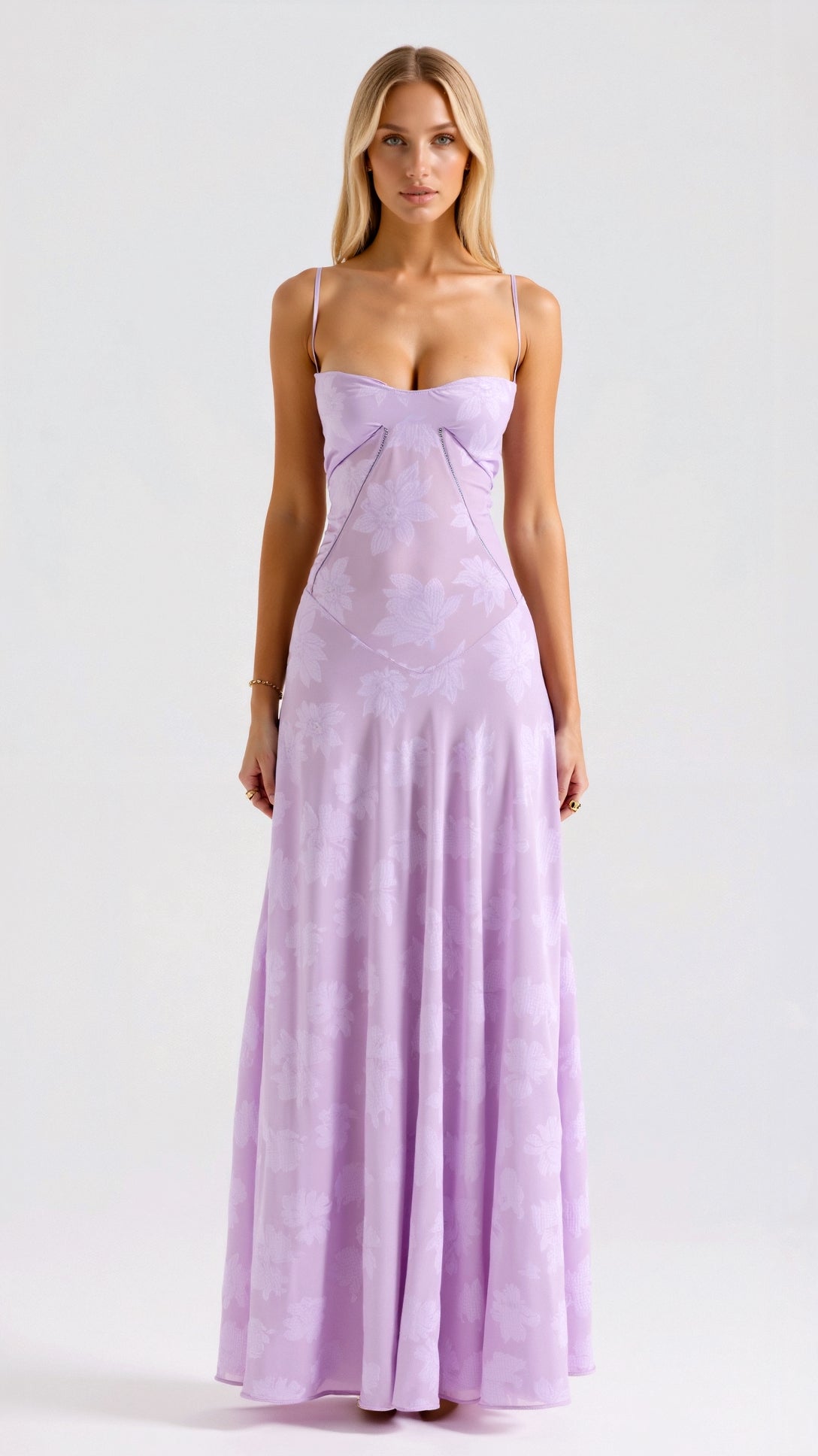 Backless spaghetti strap maxi dress elegant open-back evening gown for weddings and galas