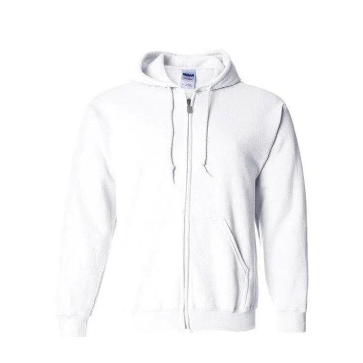 Men's gray zip-up hoodie full-length front zipper athletic comfort fit casual sports layer