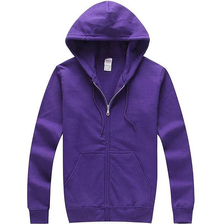 Men's gray zip-up hoodie comfort fit full-length zipper casual sports lightweight everyday layer