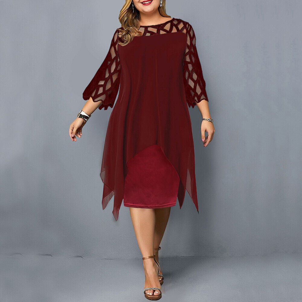 Urbann-Vibe women's cocktail dress in chiffon with asymmetric layered silhouette and cutout details